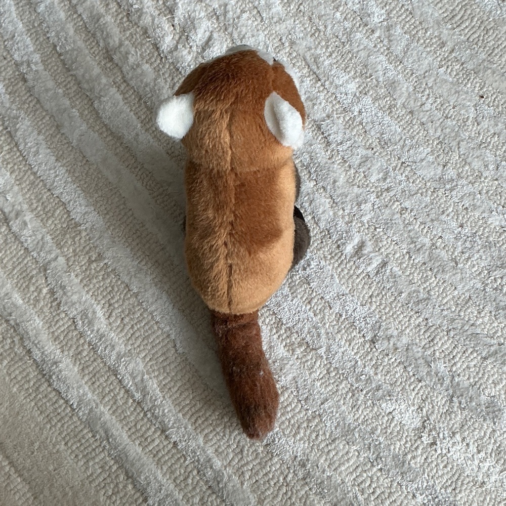 Plush Raccoon Dog Squeaky Dog Toy - Brown & Dark Brown - Picture 2 of 3